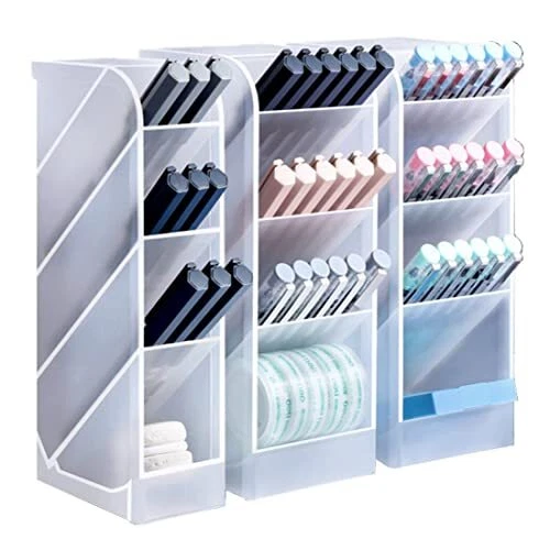 Cevvako Pen Organiser for Desk, 3 Pcs Pen Storage Organisers for Office, School,