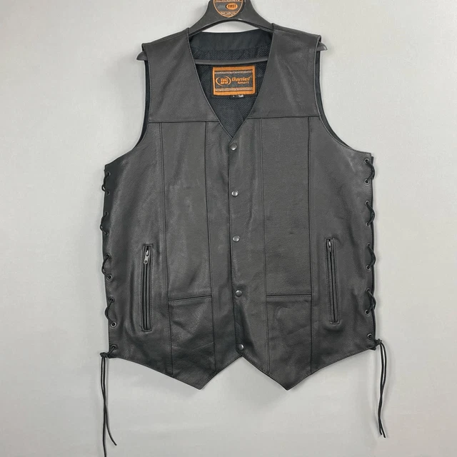 Daniel Smart Motorcycle Vest Men’s Large Tall Black Leather