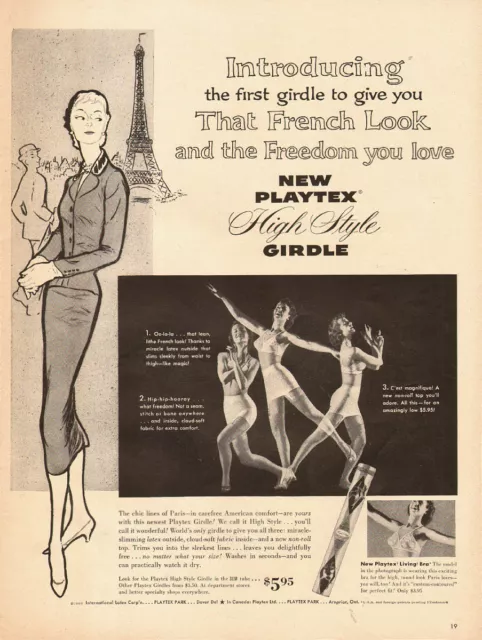 1955 Vintage Lingerie Ad Playtex High Style Girdle The French Look 090514 9 59 Picclick