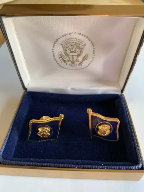 President George W. Bush Flag Cufflinks - Official White House Gift - RARE