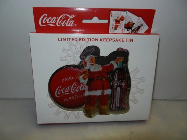2008 Coca Cola Santa Tin Limited Edition CHRISTMAS 2 Decks of Playing Cards