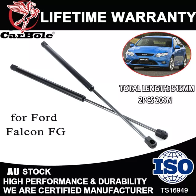 Bonnet Gas Struts For Ford Falcon FG 2008 09 10-2014 Mk1 Mk2 XT XR6 XR8 inc UTE