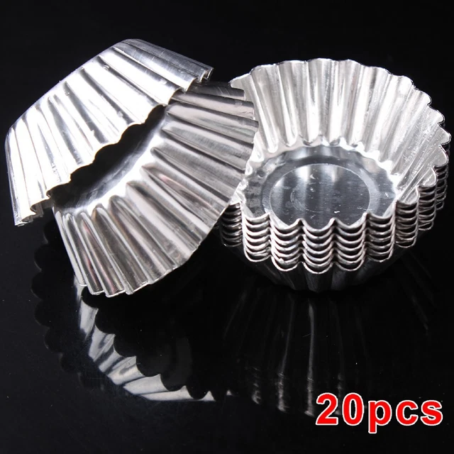 Moldes de pastel de huevo de postre moldes para hornear 20 piezas antiadherentes aleación de aluminio