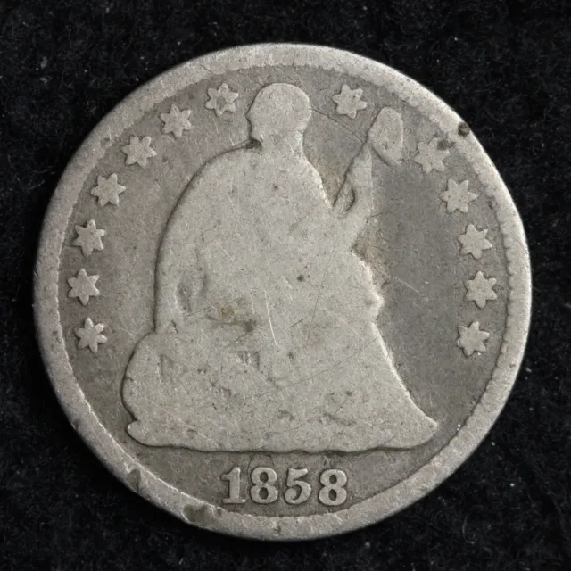 1858-O Seated Liberty Silver Half Dime CHOICE VG E268 DQCP