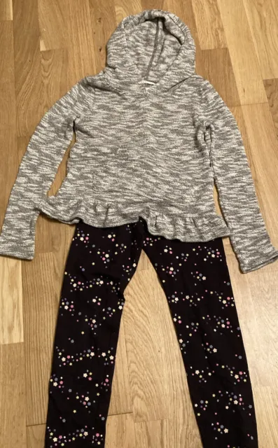 H&M Frilled Knitted Hoodie And Leggings Age 6-7-8 Years Outfit