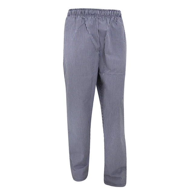 Dennys Blau/Weiß karierte Koch Hose, Unisex (BC219)