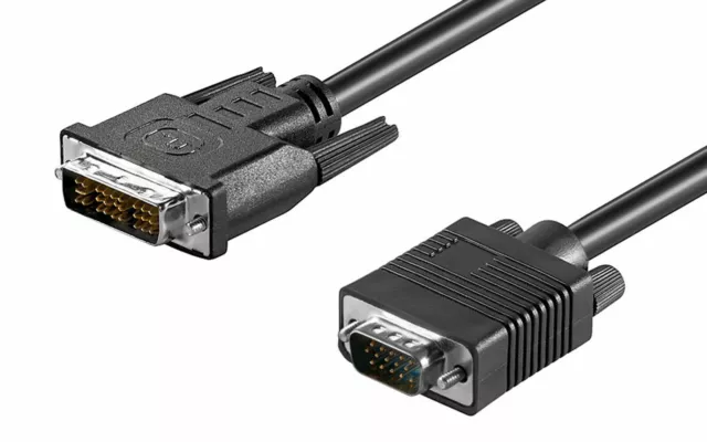 Goobay® 2m DVI-I auf S-VGA Adapter Kabel DVI 12+5 Stecker auf SVGA vergoldet