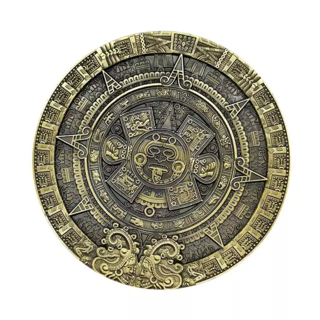 80mm Dia Mayan Prophecy Green Bronze Coin Medallion Art Collection