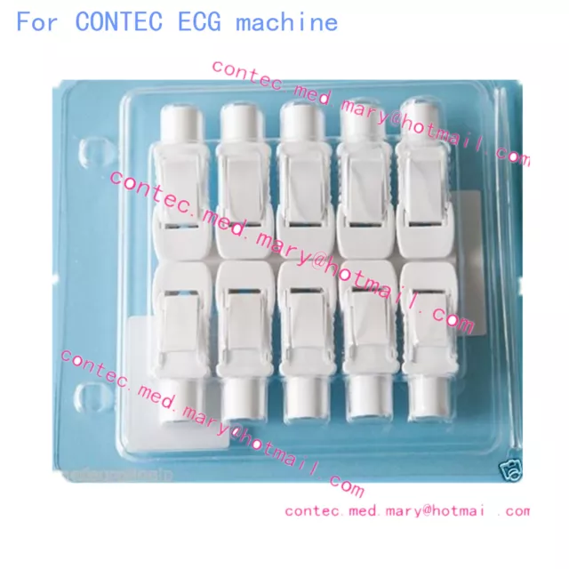 CONTEC Brand EKG  ECG Alligator Clips Banana Connector -Tab/Snap Skintact Pack