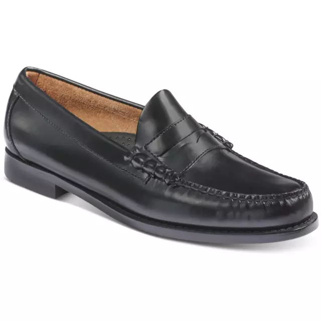 WEEJUNS MENS LARSON Black Leather Slip On Loafers Shoes 8 Medium (D ...