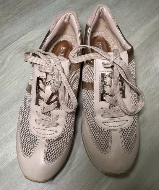 NEW MICHAEL MICHAEL Kors Maggie Trainer Fashion Sneakers Pink Blush Gold 7.5 91.95 PicClick