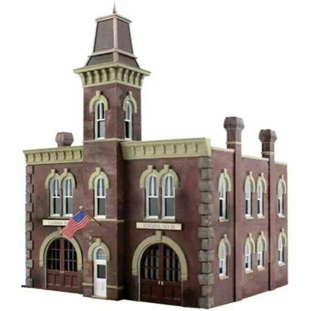 Woodland Scenics ~ N Scale ~ Built and Ready ~ Firehouse ~ Lighted ~ BR4934