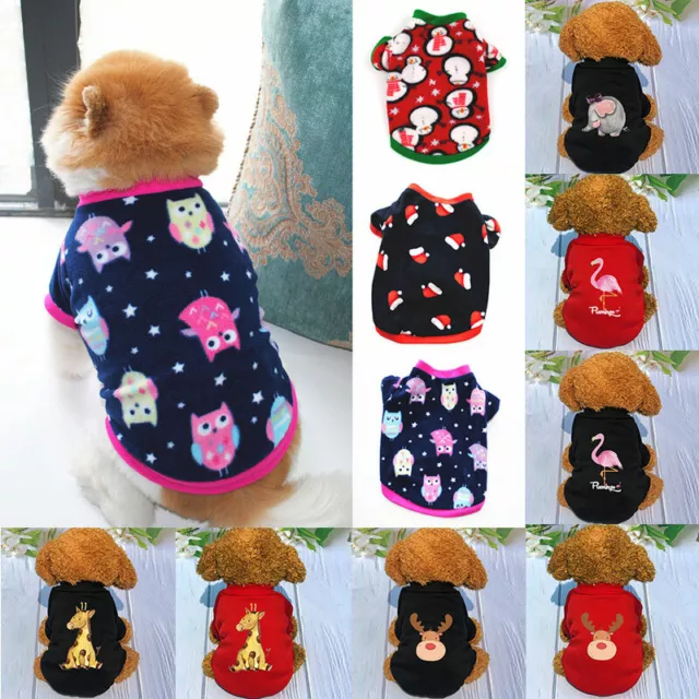 Animale domestico cane gatto pile caldo gilet abbigliamento cappotto piccola t-shirt pullover E