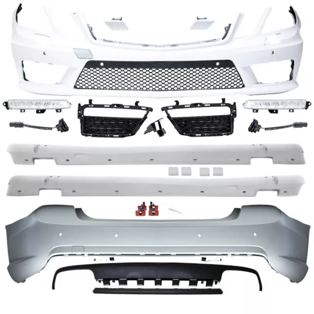 MERCEDES W212 PARE-CHOCS BODYKIT + FEUX DIURNES + panneaux d'échappement +  accessoires E63 AMG EUR 1.225,90 - PicClick FR