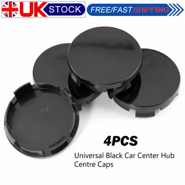 4Pcs 56mm Universal Car Wheel Centre Hub Cover Center ABS Rims Cap Black Set UK