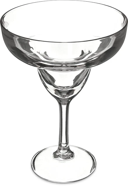 565207 Shatter-Resistant Plastic Margarita Glass, 16 Oz, Clear
