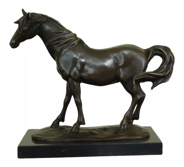 LF51250EC: SIGNATURE STATUARY Bronze Horse On Marble Base Statue