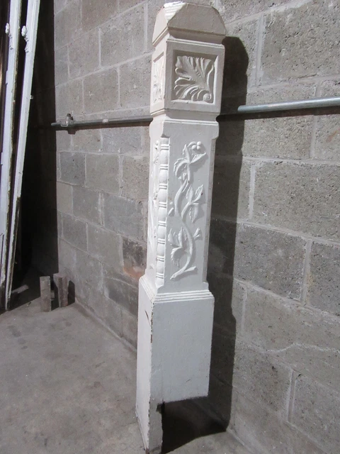 ~ Antique Carved Oak Newel Post 57 Tall 2 Of 2 ~ Architectural Salvage ~ 6