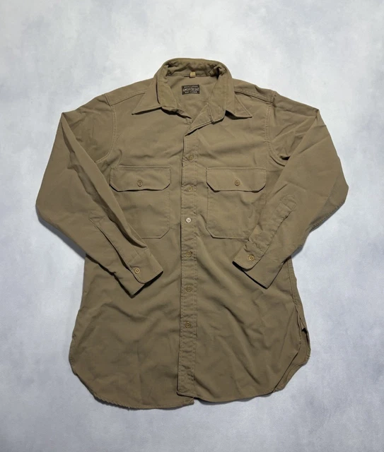 VINTAGE 1940S WWII US Army Regulation Officer's Khaki Service Shirt Men ...