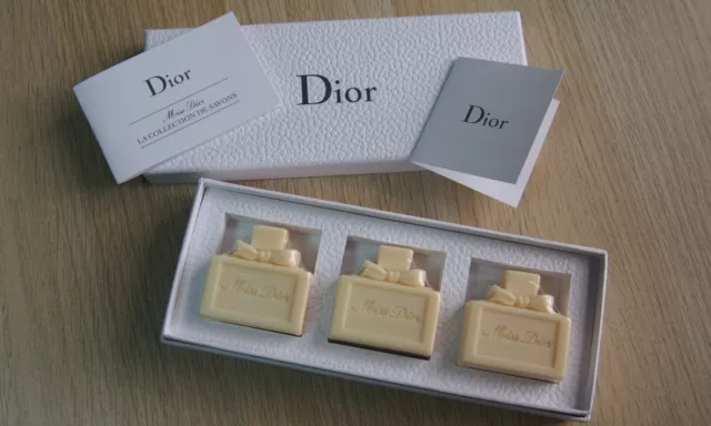 DIOR. Miss Dior. Jabón para baño corporal. Juego de 3 piezas con caja. REGALO VIP. NUEVO