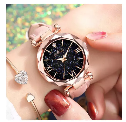 Reloj Moda Estrellas para Mujer Accesorio Luminoso y Encantador Romana Lujo