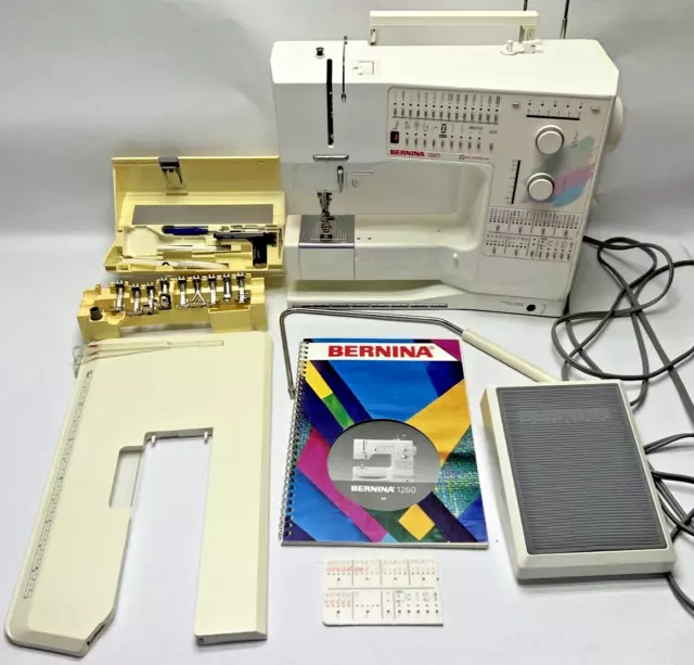 Bernina Sewing Machine 1260 w/ Presser Feet Set, Accessories, Foot Pedal & Case Bernina Sewing Machine 1260 w/ Presser Feet Set, Accessories, Foot Pedal & Case