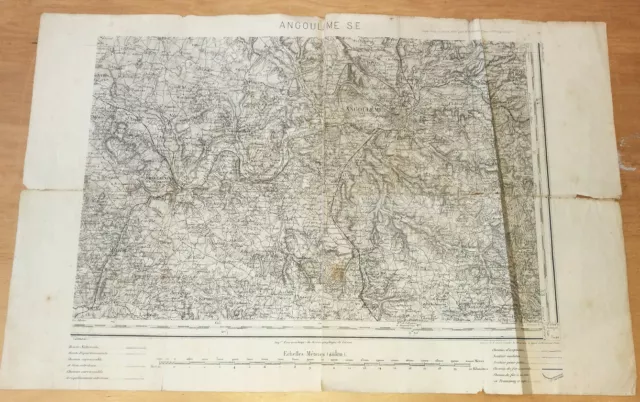 Carte D'etat Major Angouleme Sud Est Edition De 1887