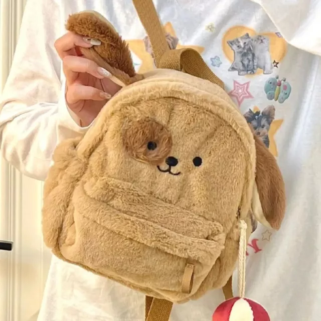 Stereoscopic Puppy Plush Backpacks Dog Doll Bag New Shoulder Bags  Students