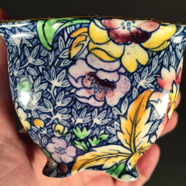 Antique Royal Winton Grimwades Chintz Sugar Bowl Blue Floral