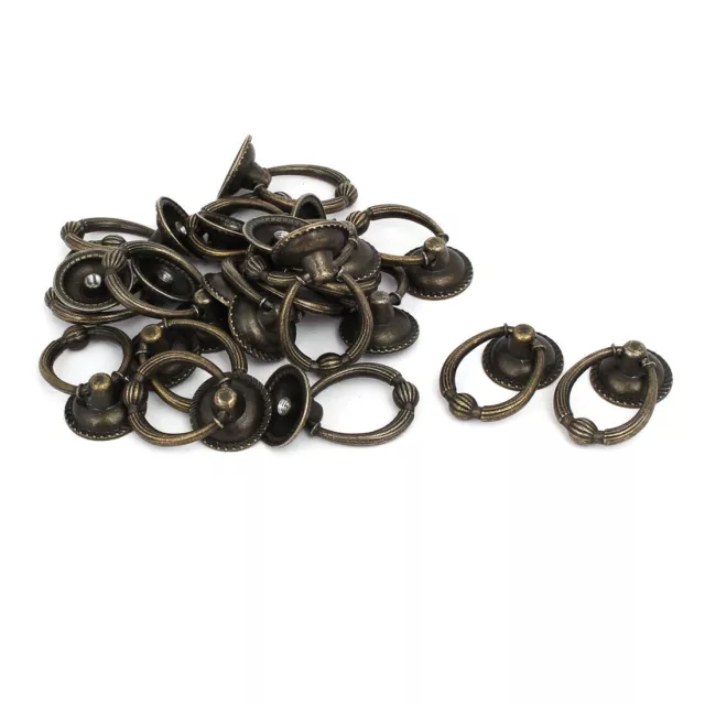 Poignée à anneau armoire bureau porte tiroir vintage Alliage Zinc Boutons 20Pcs