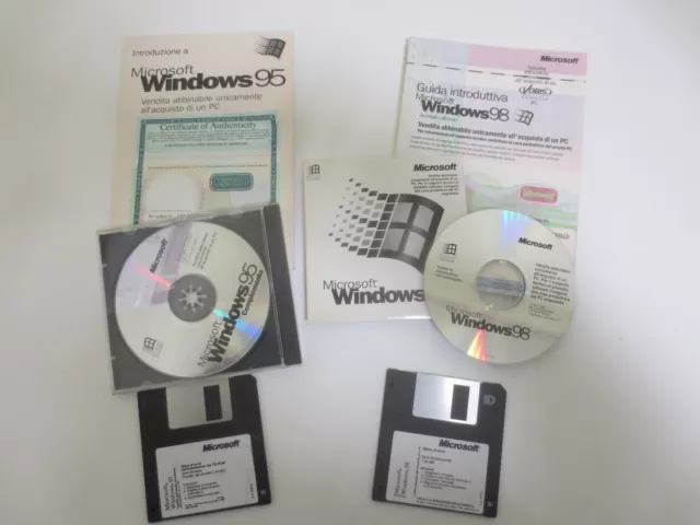 Microsoft Windows 95 e Windows 98 CD originali + Floppy Avvio