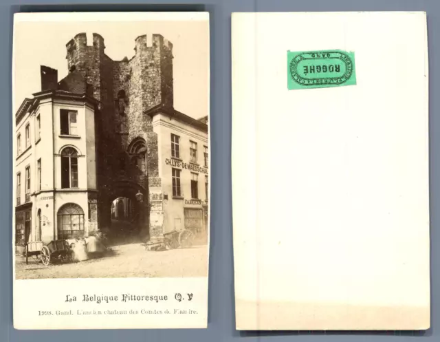 Belgique, Gand L&#039;ancien château des comtes de Flandres CDV vintage albumen