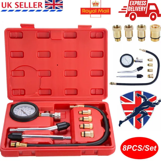 Petrol Engine Cylinder Pressure Tester for Car Compression Test Gauge Kit Set 🔥