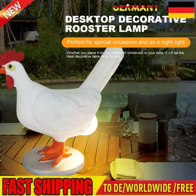 Nordic Style Rooster LED Night Light Funny Chicken Light for Bedside Living Room