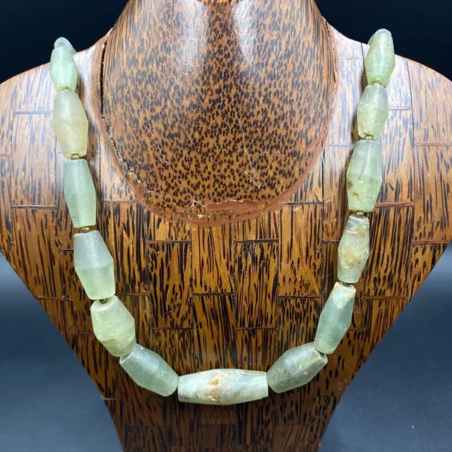 Stunning Rare Ancient Roman Bactrain Jade Beads Necklace