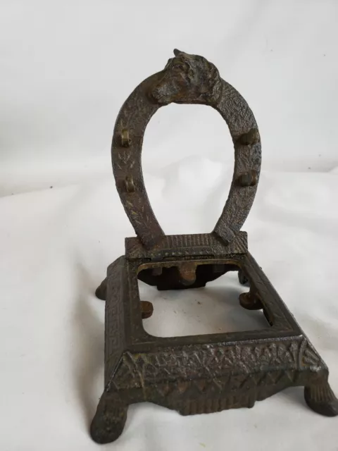 Horse-themed cast iron desk picture frame ca. 1900, French?