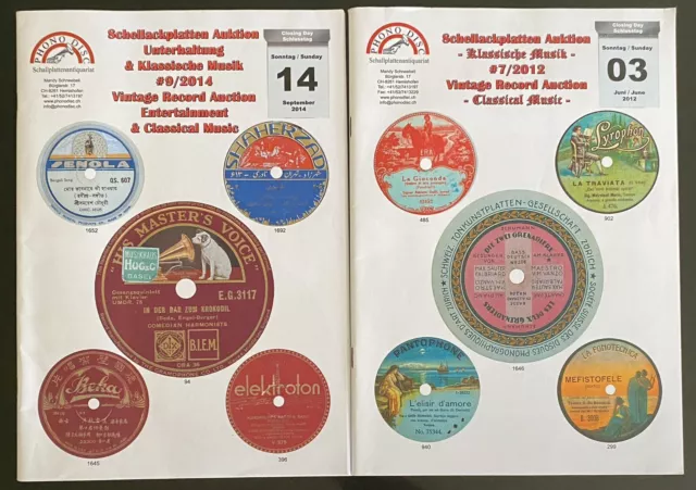 PhonoDisc Record Auction Catalogues Schellackplatten 2012 2014 Classical Music