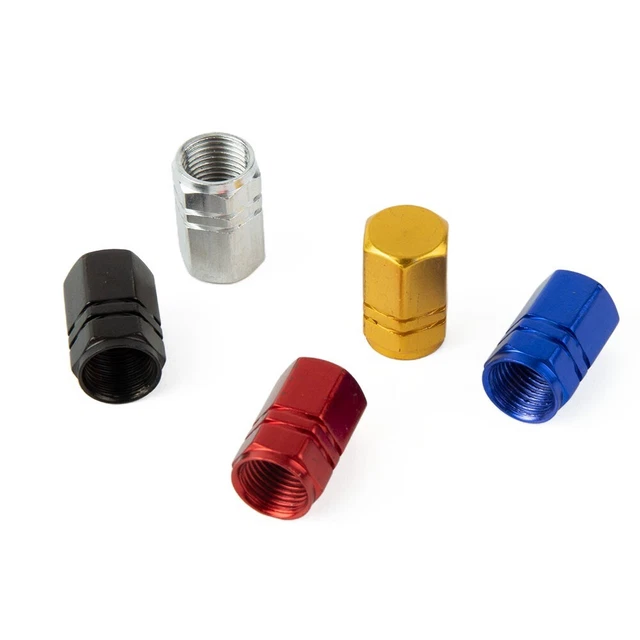 Sleek and Lightweight Black Aluminum Valve Cap for Car Truck Bike Set of 4