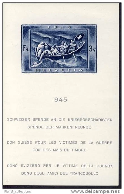 Timbre Suisse Bloc n°21 Don Suisse 1945 N** (698)