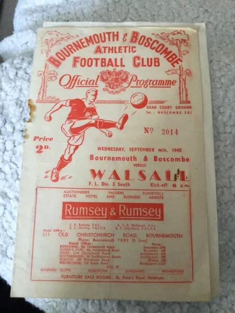 1948/9 Bournemouth V Walsall