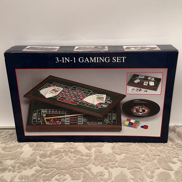 Vintage Dillards 3 In 1 Gaming Set Casino Black Jack Craps Roulette