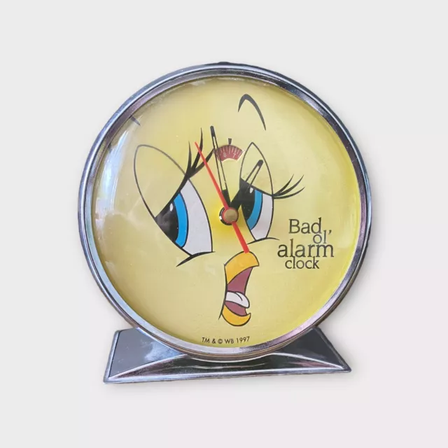 Vintage 1997 Tweety Pie Alarm Clock Bad Ol’ Alarm Clock, Looney Tunes