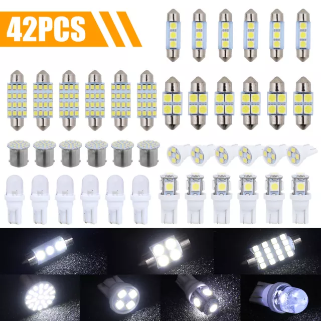 42pcs Ampoules de Plaque d'Immatriculation LED pour l'Intérieur de la Voiture