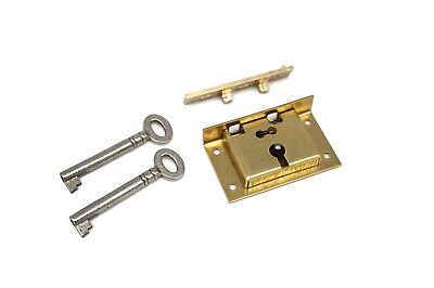 Half Mortise Lock Chest Trunk Small Box Lock Solid Brass Cabinet Lock 2 Keys