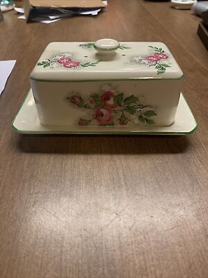 Vintage Royal Winton Grimwades Floral Lidded Butter Dish Amazing Condition