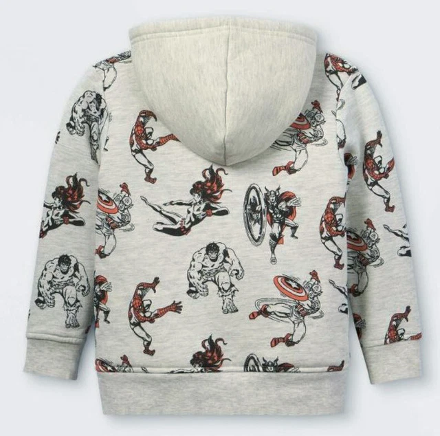 Marvel Sherpa Sweatshirt Hoodie Toddler Sz 3T Hulk Thor Spider-Man Capt America 2