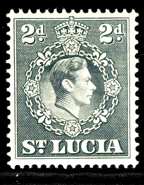 ST LUCIA 1943 SG131a. KGVI 2d. GREY PERF. 12½ MNH