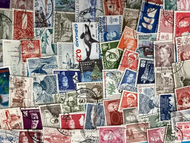 Greenland Collection Of 100 Different Used Stamps - High Catalog Value