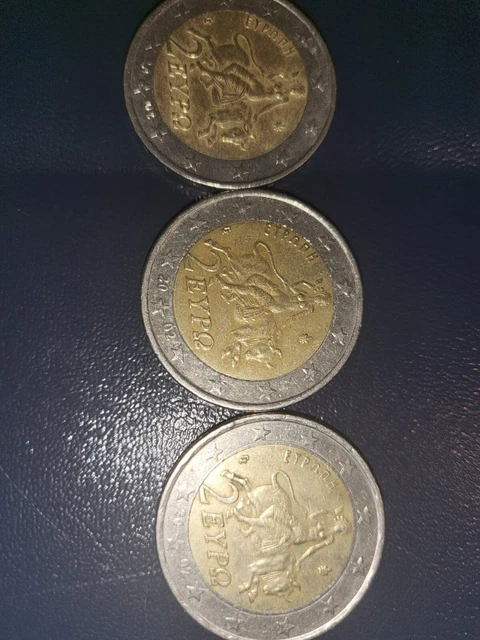 Piece De 2 Euros Rare Pile/Face 2002 Grece S