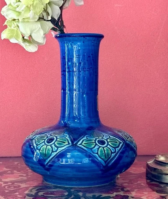 BITOSSI FLAVIA RIMINI Blue Flower Vase Large Handmade Itary
